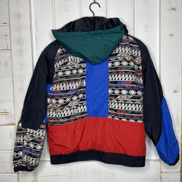 VTG OBERMEYER YOUTH SIZE 16 Ski Snowboard Hooded Jacket Aztec Tribal Southwest - Picture 3 of 16